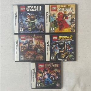5 Nintendo DS Lego Video Games Lot. Harry Potter,‎ Star Wars, Lord of the Rings